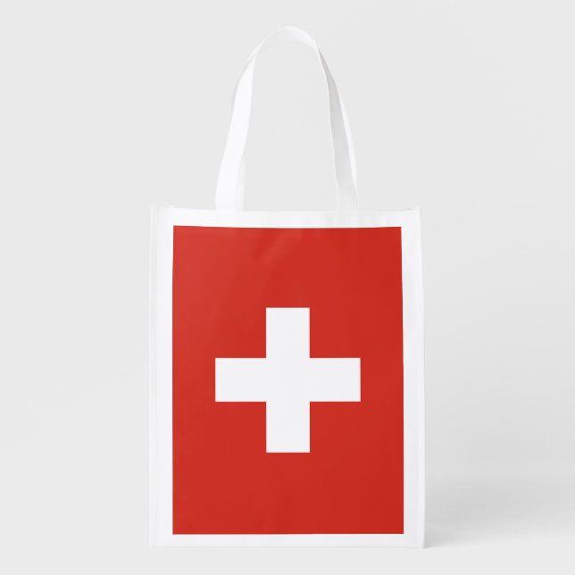 SWISS flag of Switzerland grocery shopping bag (Front)