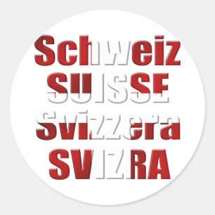 Swiss Flag of Switzerland Official languages Gift Classic Round Sticker