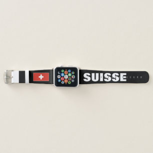 Swiss flag of Switzerland personalized 1 2 3 Apple Watch Band