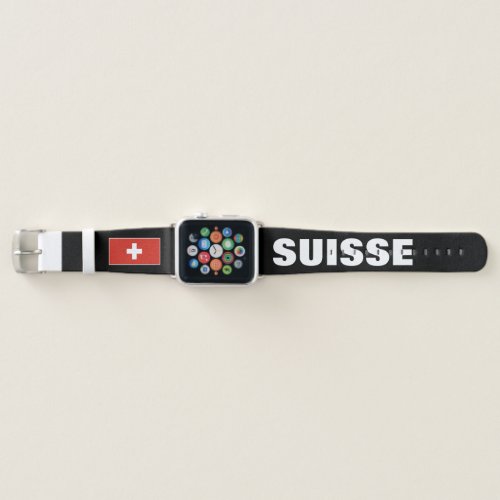 Swiss flag of Switzerland personalized 1 2 3 Apple Watch Band