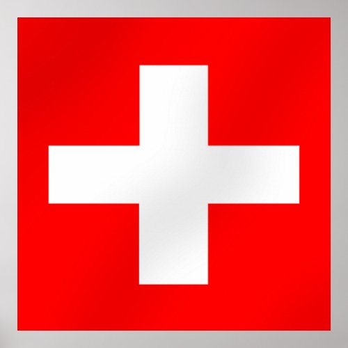 Swiss flag of Switzerland Suisse Svizra gifts Poster