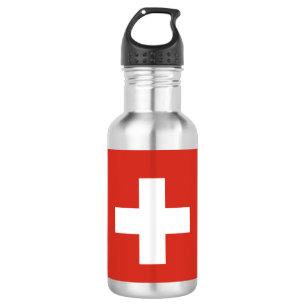 Swiss flag paper cup stainless steel water bottle