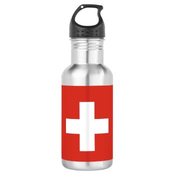 Swiss Flag Paper Cup Stainless Steel Water Bottle by maxiharmony at Zazzle