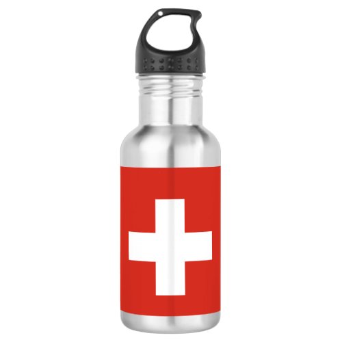 Swiss flag paper cup stainless steel water bottle