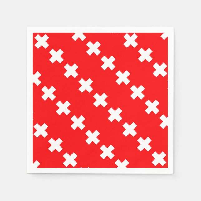 Swiss Flag Paper Napkins (Front)