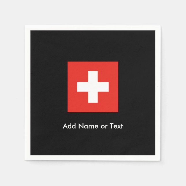 Swiss Flag Paper Napkins (Front)