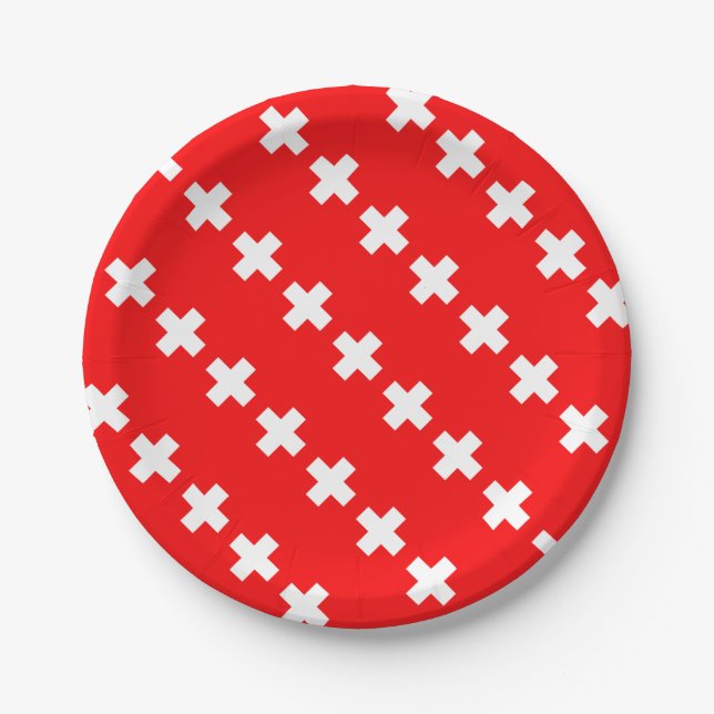 Swiss Flag Paper Plates (Front)