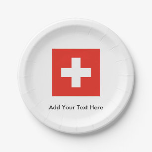 Swiss Flag Paper Plates