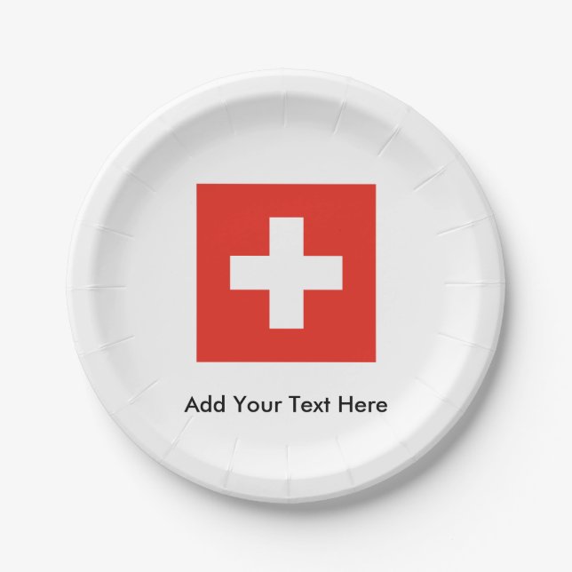Swiss Flag Paper Plates (Front)