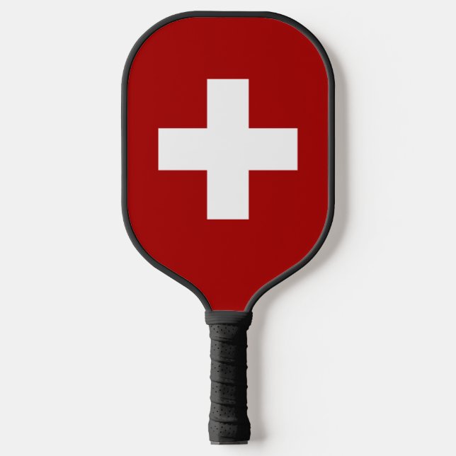 Swiss flag pickleball paddle (Front)