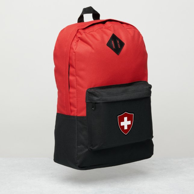 Swiss flag port authority® backpack (Left Corner)