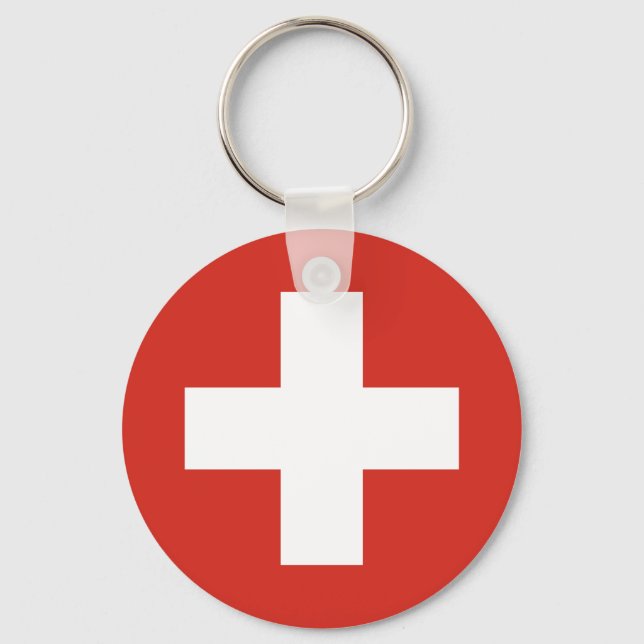 Swiss Flag Red Cross Keychain (Front)