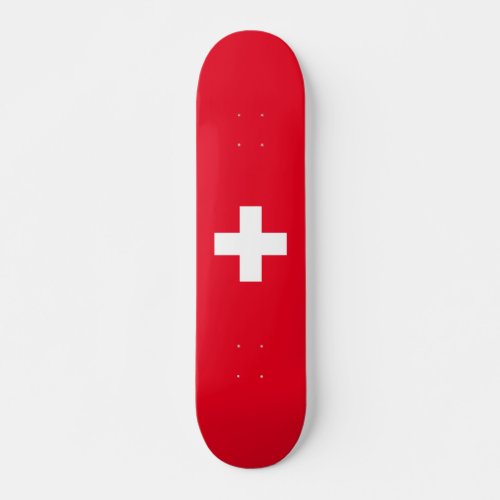 Swiss flag skateboard