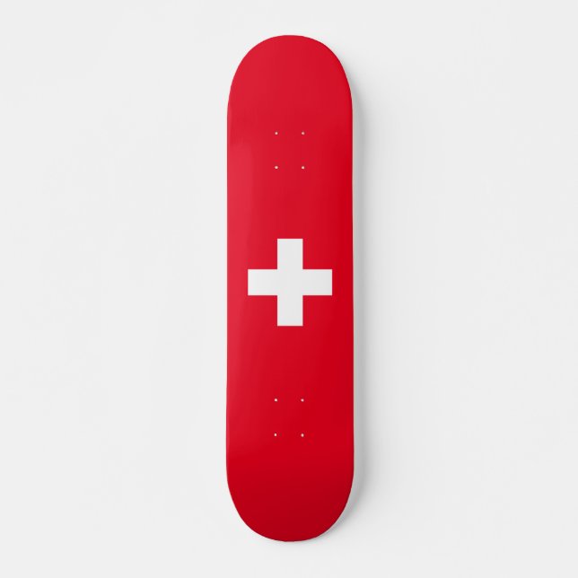 Swiss flag skateboard (Front)