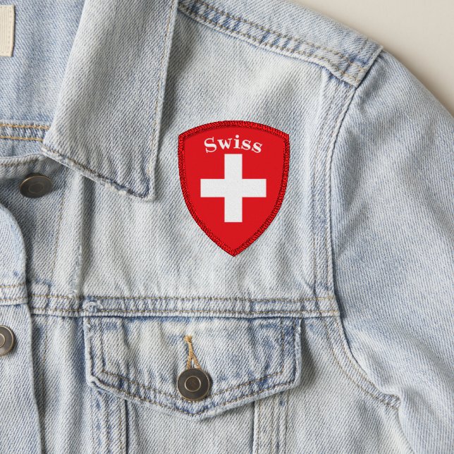 Swiss Flag Small Velcro Patch (On Jacket)
