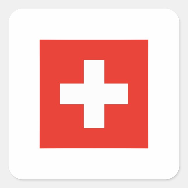 Swiss Flag Square Sticker (Front)