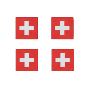 Swiss flag stone magnet