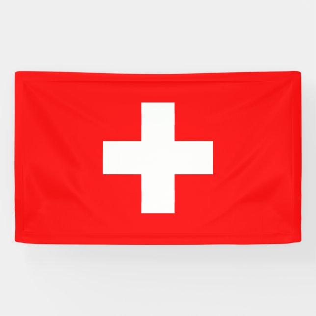 Swiss Flag (Switzerland) Banner (Horizontal)
