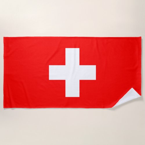 Swiss Flag Switzerland Beach Towel