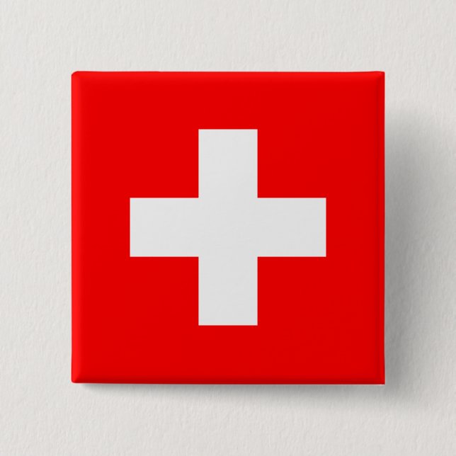 Swiss Flag (Switzerland) Button (Front)