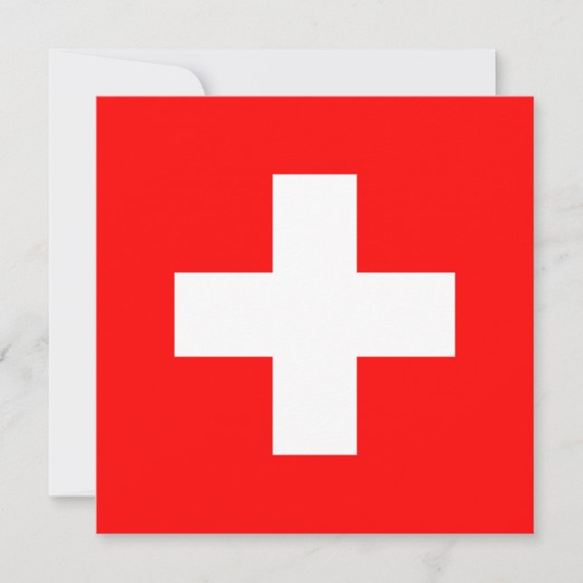 Swiss Flag (Switzerland) Card (Front)