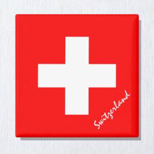 Swiss flag & Switzerland holiday/sports fans Magnet