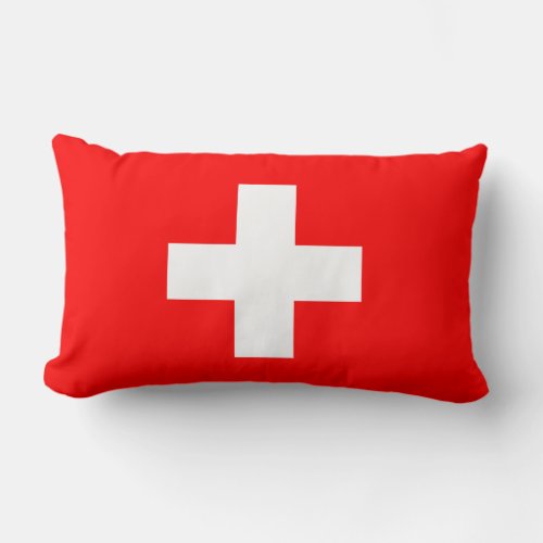 Swiss Flag Switzerland Lumbar Pillow