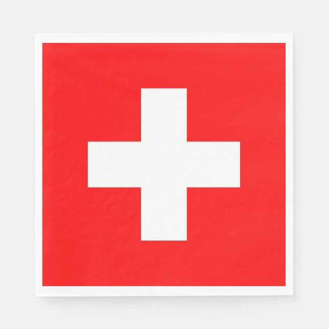 Swiss Flag (Switzerland) Napkins (Front)