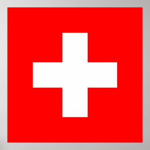Swiss Flag (Switzerland) Poster