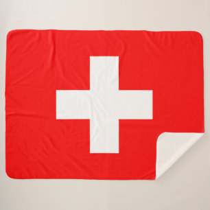 Swiss Flag (Switzerland) Sherpa Blanket