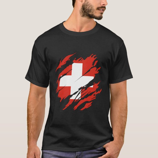 Swiss Flag Switzerland T-Shirt (Front)