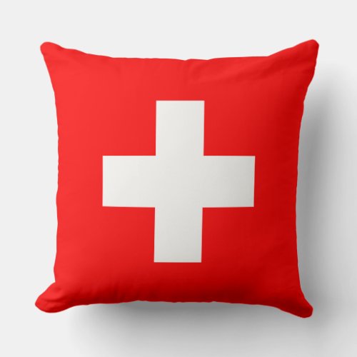 Swiss Flag Switzerland Throw Pillow