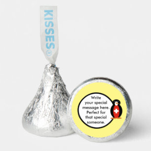 Swiss Flag Talking Ms. Penguin Personalized  Hershey®'s Kisses®