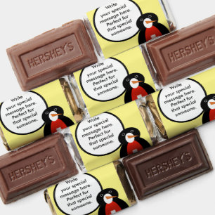 Swiss Flag Talking Ms. Penguin Personalized Hershey's Miniatures