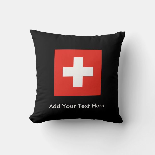 Swiss Flag Throw Pillow (Front)