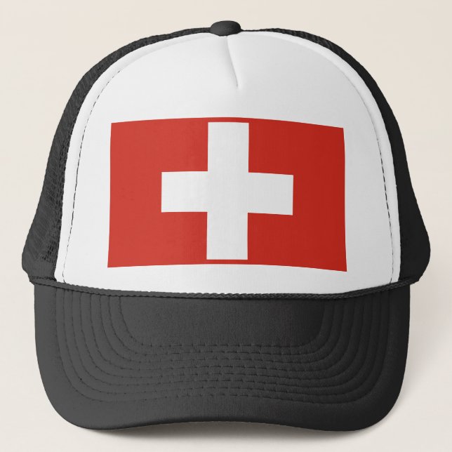 Swiss flag trucker hat (Front)