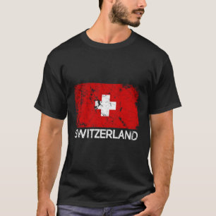 Swiss Flag Vintage Made In Switzerland Gift For Ch T-Shirt