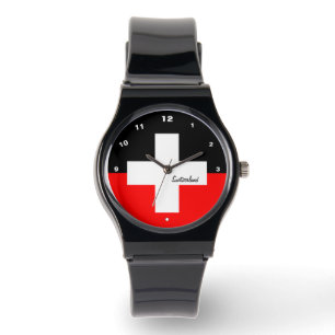 Swiss Flag watch,cross, Switzerland /sports Watch