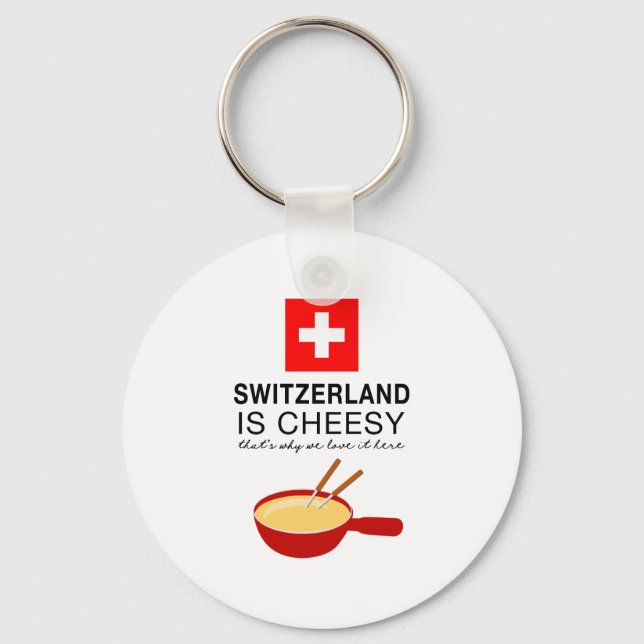 Swiss Fondue Funny Keychain (Front)