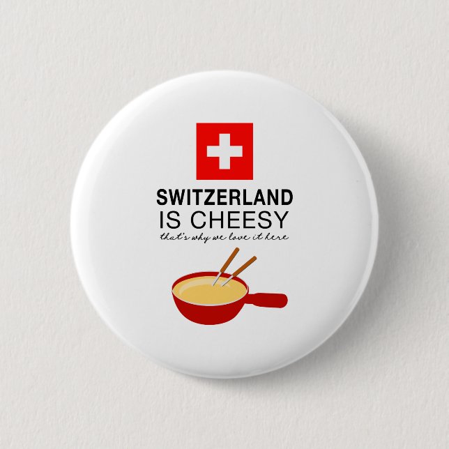 Swiss Fondue Funny Pinback Button (Front)