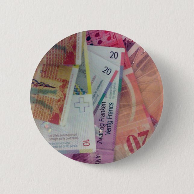 Swiss franks pinback button (Front)