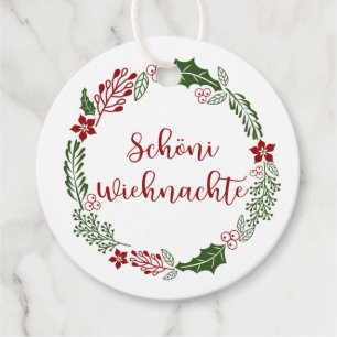 Swiss German Merry Christmas, Custom Favor Tags