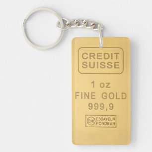 Swiss Gold Bar Keychain