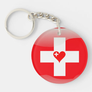 Swiss heart keychain