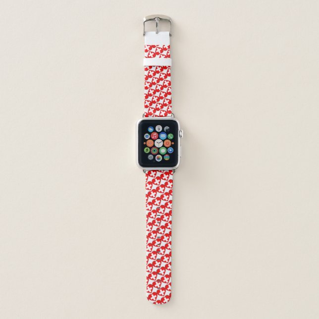 Swiss Hearts & Swiss Flag fashion / Switzerland Apple Watch Band (Front)