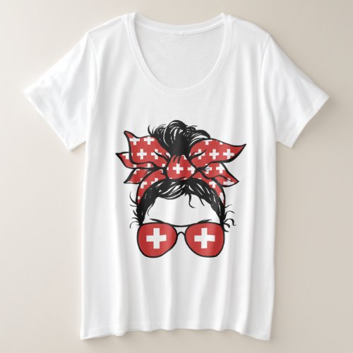 Swiss_inspired accesories design plus size T_Shirt