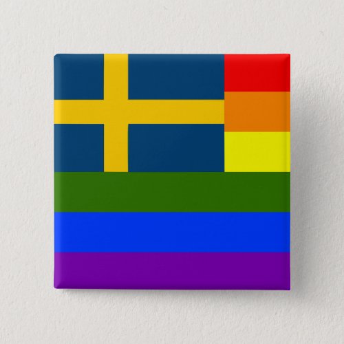 SWISS LGBT RAINBOW FLAG SWEDEN PRIDE BUTTON