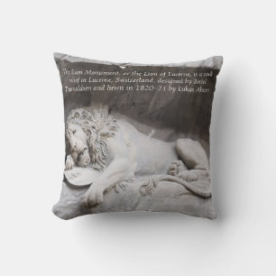 Swiss Lion Monument Decorative Pillow