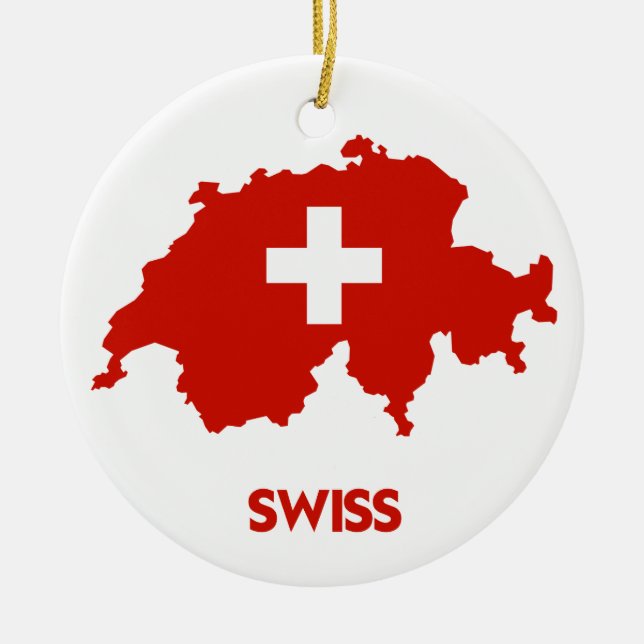 SWISS MAP CERAMIC ORNAMENT (Front)