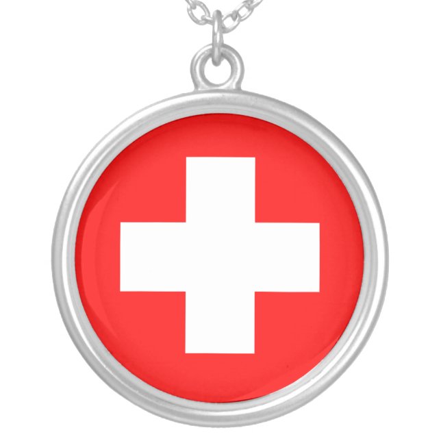Swiss Medical Cross Sterling Silver Necklace (Front)